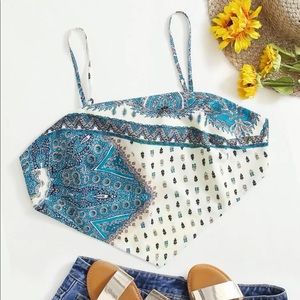 SHEIN Plus Floral Crop Bandana Cami Top